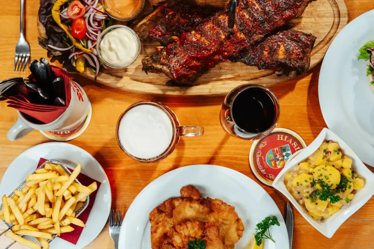 Speisen im Restaurant 1220 Wien Roter Hiasl